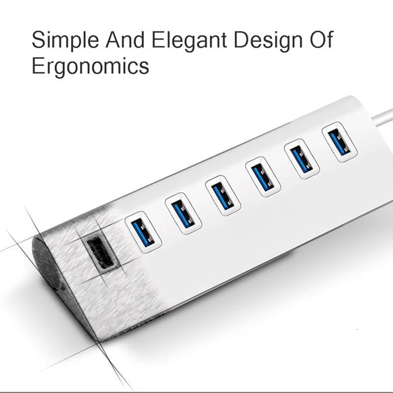 SeenDa USB 3.0 HUB 7 Port usb Receiver Adapter For PC Laptop Mac 5Gbps High Speed Power Aluminum NEW | Компьютеры и офис