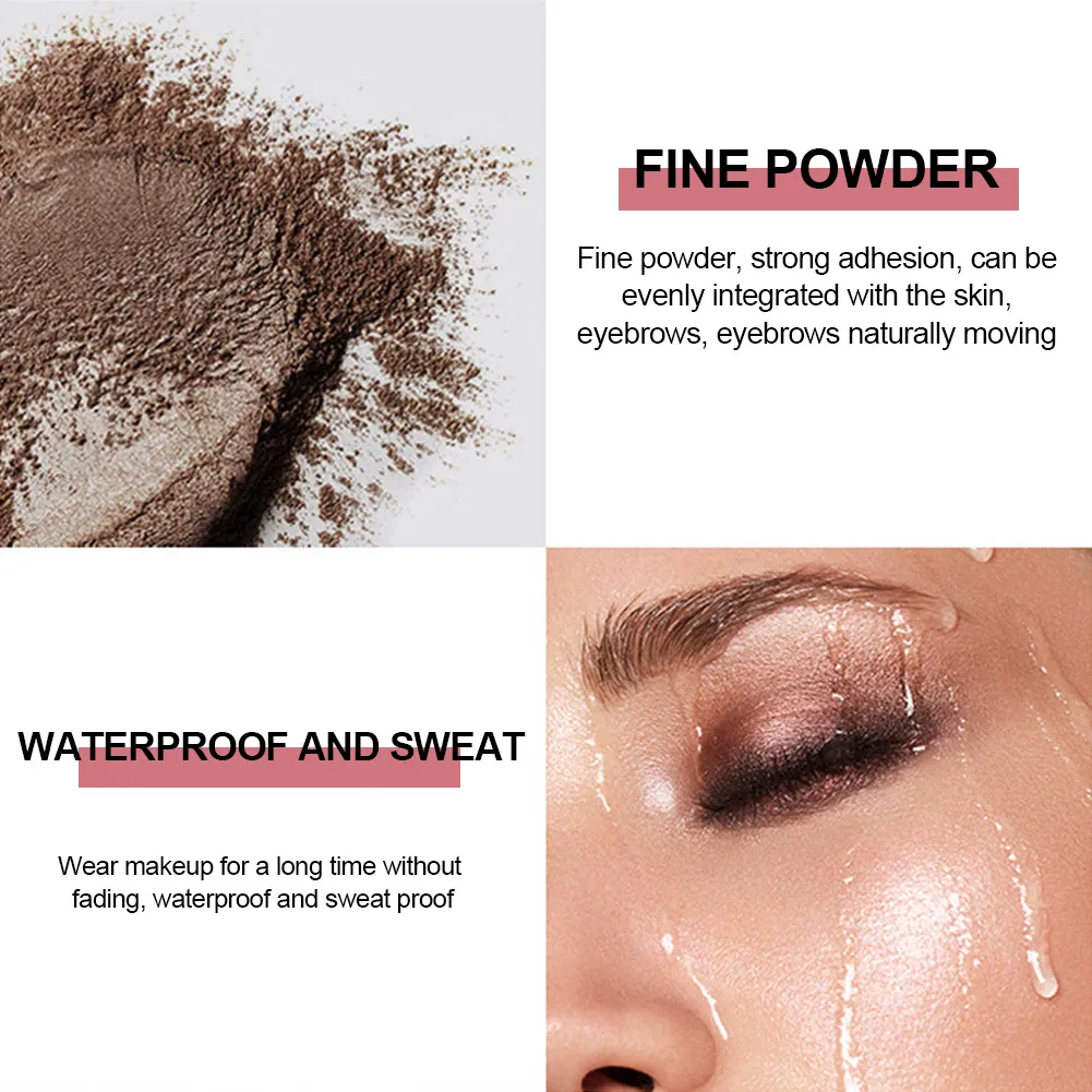 

Two-Color Eyebrow Powder Waterproof Eye Shadow Palette Lazy two-color eyebrow powder with eyebrow brush, waterproof, natural
