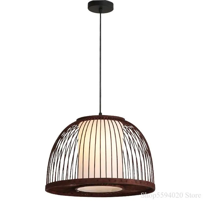 

New Chinese style bamboo chandelier lights weaving lamp restaurant bar bamboo lamp Zen weaving home decor hanging light fixturs