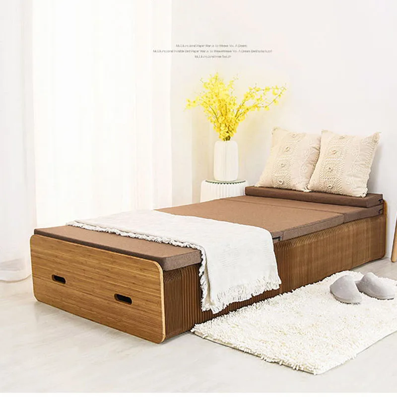Paper Bed Folding Creative Single Multifunctional Invisible Leisure Office | Мебель