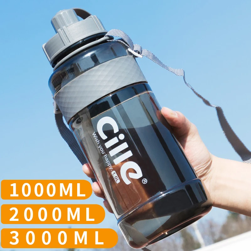 Бренд 1000 мл BPA бесплатно Спортивная бутылка для питьевой воды с соломой 1L 2L 3L