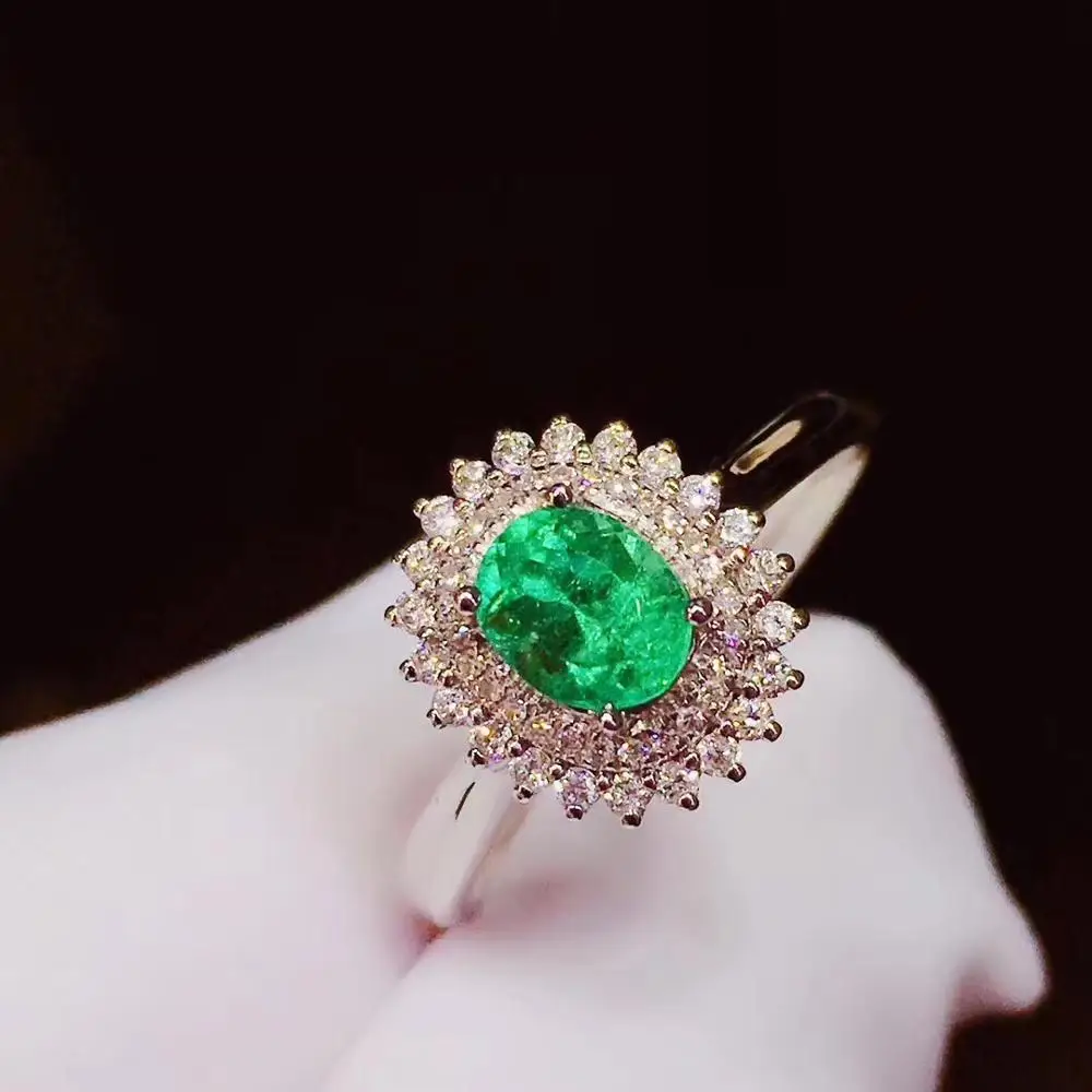 Кольцо из серебра 925 пробы с изумрудами|Кольца| |