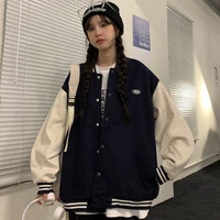 retro style oversize coat for women all match small korean style chic early baseball uniform