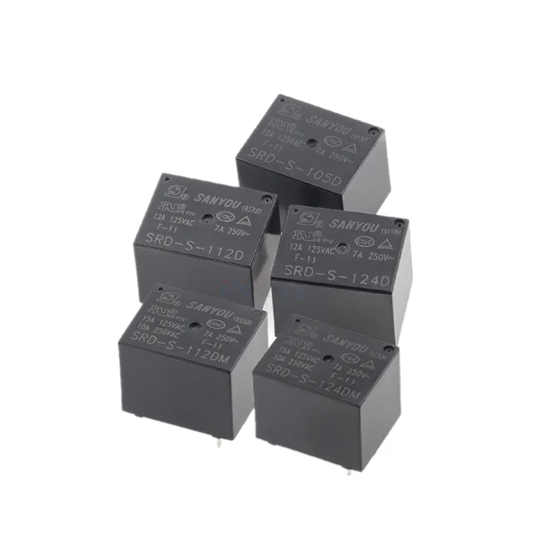 5 шт. Мощность реле SRD S 105D 5VDC 112D 12VDC 124D 24VDC 12A 5PINS DC5V DC12V DC24V В 12 24 постоянного тока|Реле|
