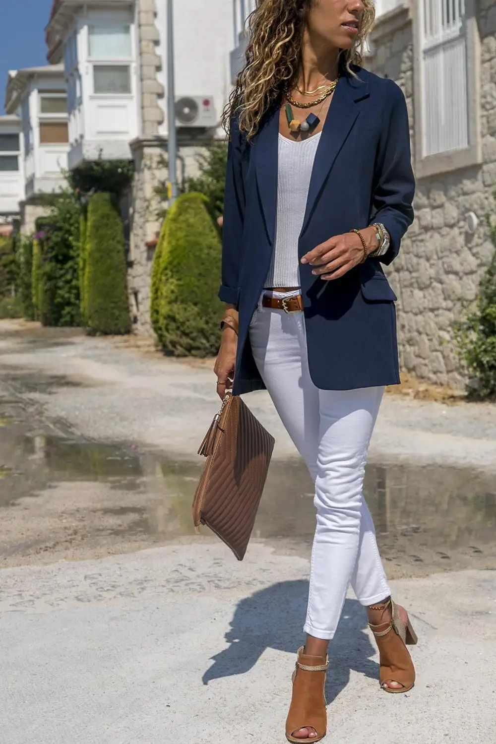

3 colour Size S-XL Women's Splice Slim fit Solid color Blazer 57701007022725