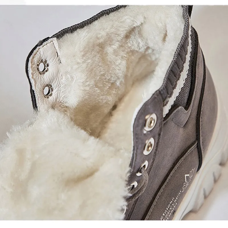 

Snow Boots Winter Female Ankle Boots Warmer Plush Suede Rubber Flat Slip on Fashion Platform Women's Shoes Plus Size 35-40