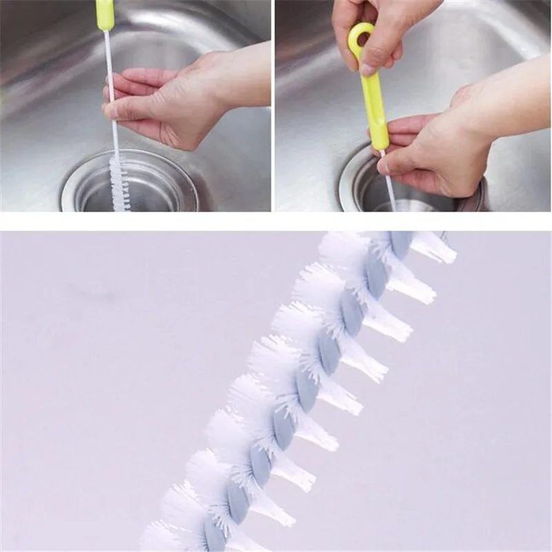 

Creative Kitchen Accessories Bathroom Sewer Cleaning Brush Home Bendable Sink Tub Toilet Dredge Pipe Snake Brush Kitchen Gadgets