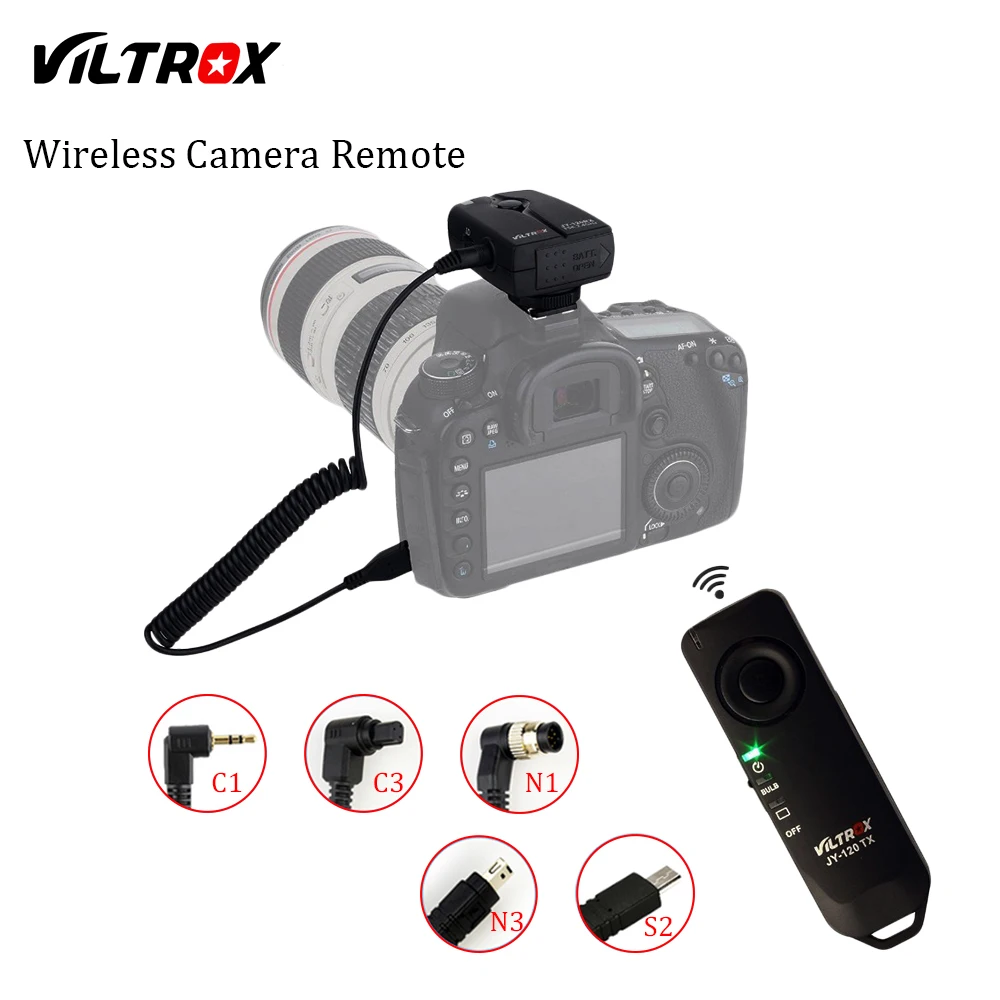 VILTROX JY-120 беспроводной камера спуска затвора Пульт дистанционного управления кабель для Canon M5 M6 Nikon Pentax sony A7 A7SII A7III A6500 A6300