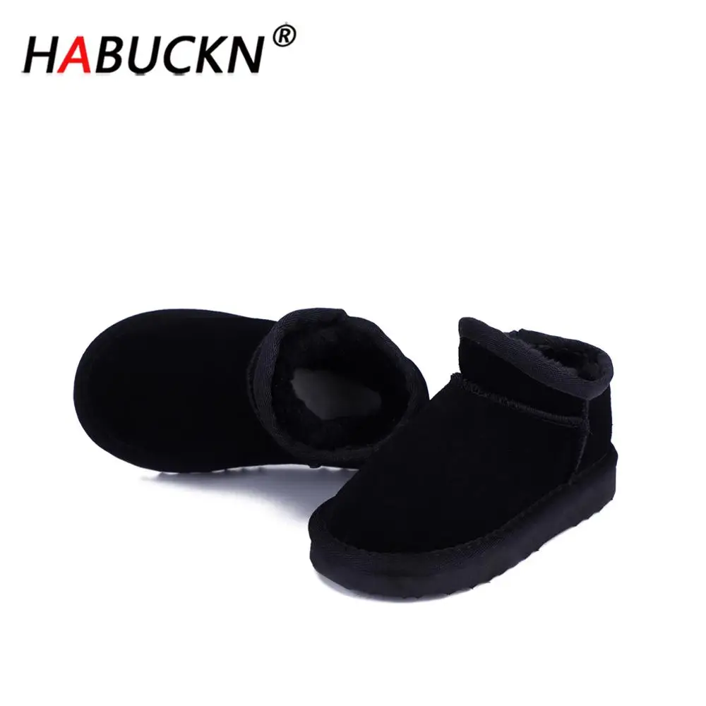 HABUCKN Детские австралийские модные стильные зимние ботинки теплые кожаные на
