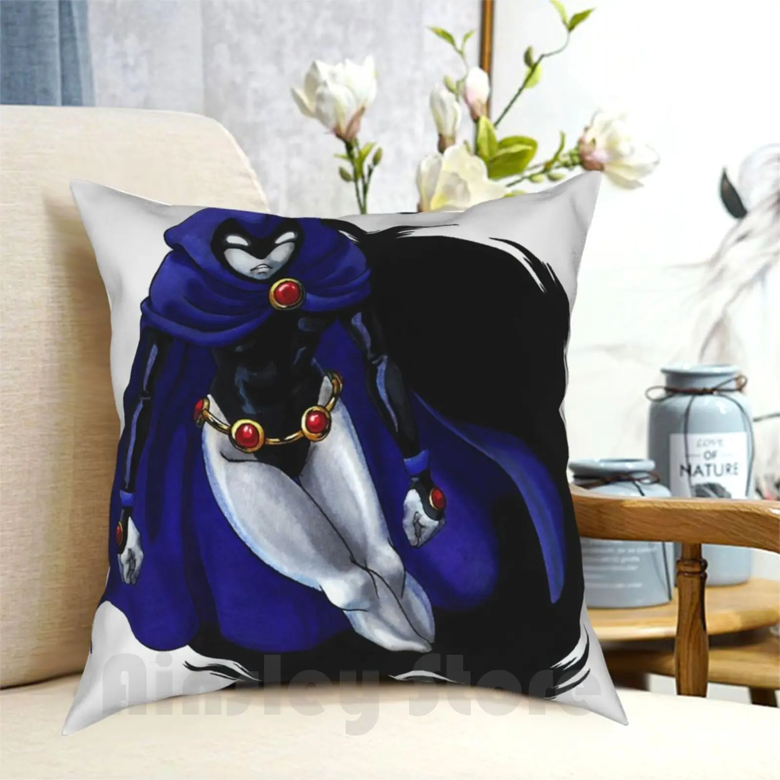 

Tt : Raven Pillow Case Printed Home Soft Throw Pillow Raven Teen Titians Fan Art Comics Cartoon Superhero