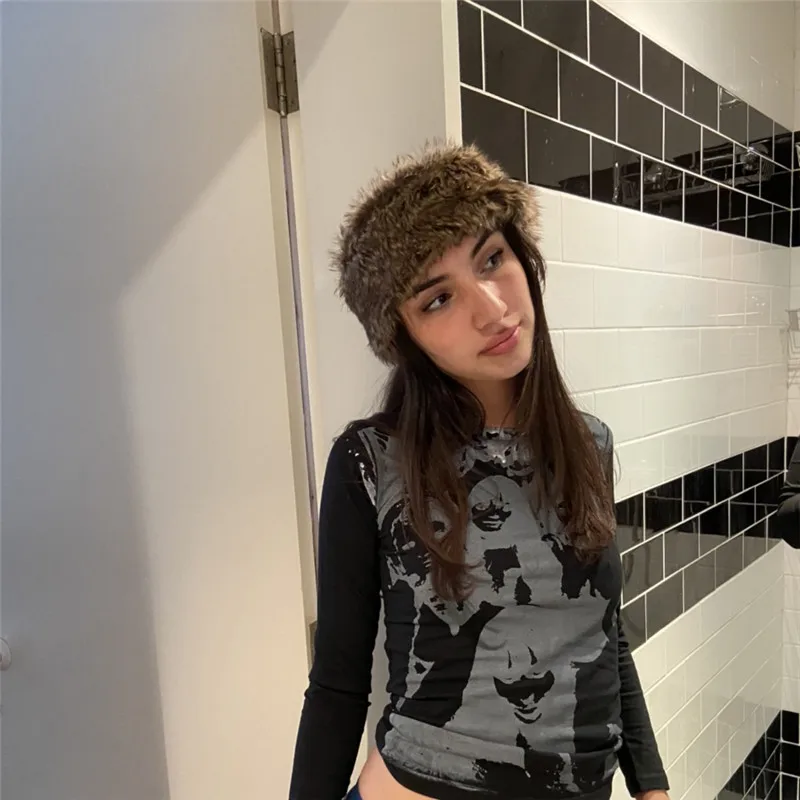 

hirigin Print Crop Tops Y2K Aesthetic Long Sleeve T Shirt O Neck Pullovers Retro Cute T-shirt Women Summer Autumn Harajuku Tops