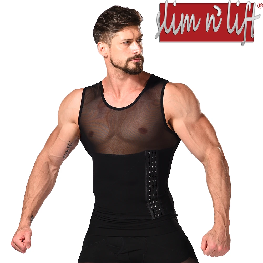 Мужской утягивающий жилет Обтягивающая майка компрессионная рубашка нижнее