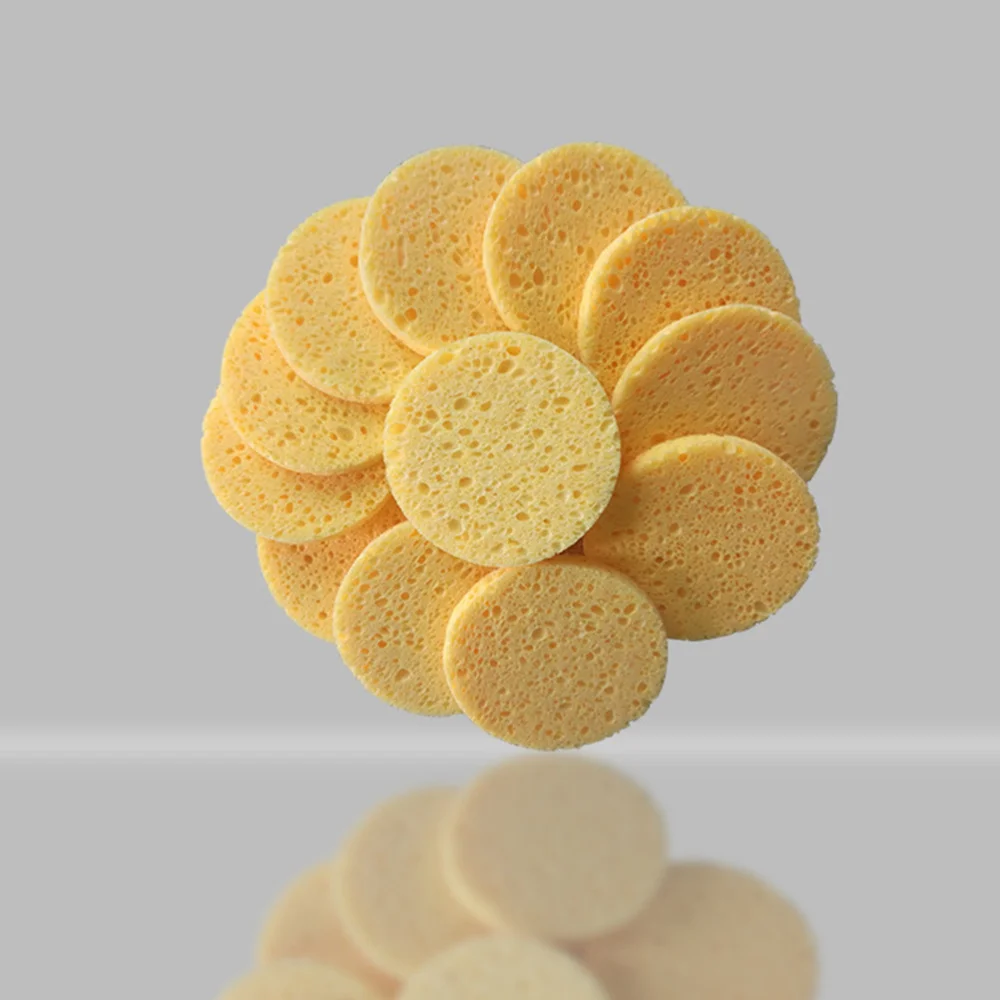 

50pcs Natural Wood Pulp Sponge Cellulose Compress Cosmetic Puff Facial Washing Sponge Face Care Cleansing Makeup Remover Tools(