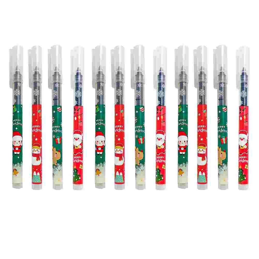 

12 шт ручки с персонажами мультфильмов рождественские нейтральные ручки, милые рождественские ручки для письма (разные цвета)