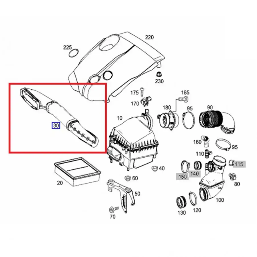 

Air Intake Hose Suction Pipe A6510900000 6510902937 Fits for Mercedes-Benz W117 W156 W176 W246 A 200 CLA 200 Car Accessories