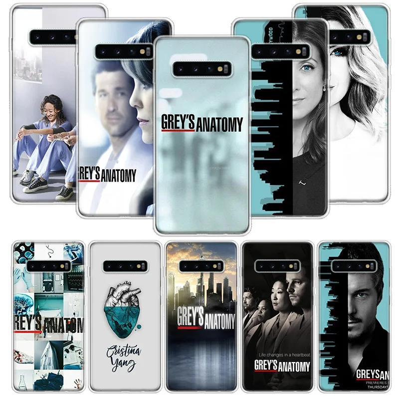 Серый анатомический чехол для Samsung Galaxy A51 A71 A50S A10 A20E A30 A40 A70S A90 M30S A01 A21 A6 A7 A8 A9 Plus +