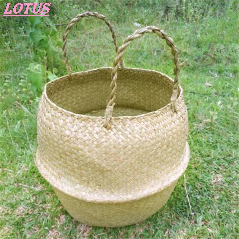 Бамбуковая корзина для хранения ручной работы Скандинавская складная белья