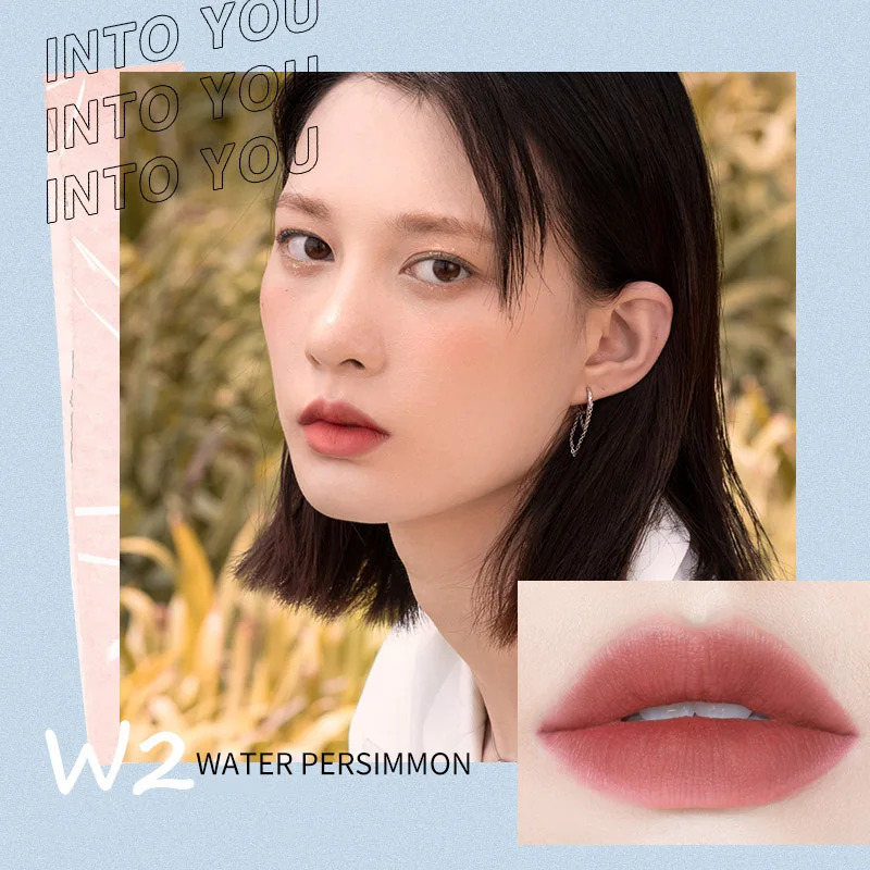 INTO YOU Matte Lipstick Light Thin Texture Lip Tint Long Lasting Natural Lip Mud For Lips Women Fruit Smell