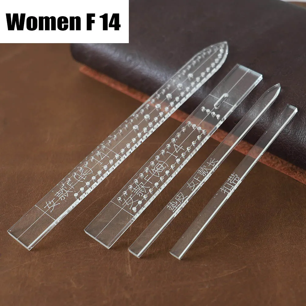 WOMEN-F14-1SET Прозрачный акриловый ремешок для часов, трафарет, шаблон, сделай сам, кожаный инструмент для рукоделия, товары для дома, принадлежности для наручных часов, форма для мужчин - Цвет: WOMEN-F14-1SET