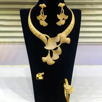 godki luxury african ginkgo leaves jewelry sets for women wedding cubic zirconia cz dubai bridal jewelry set dance party gift