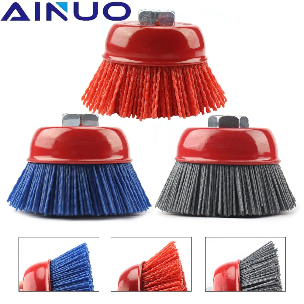 Колесо с нейлоновой абразивной щеткой 75mm 1 шт. полимерно-абразивный инструмент