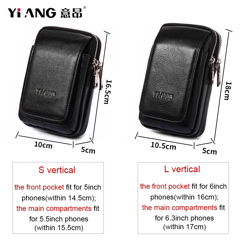 Поясная Сумка из натуральной кожи с двойной молнией и отделением для монет |