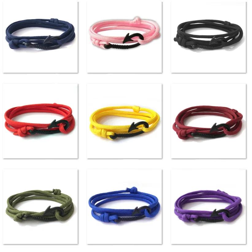 Браслет из искусственной кожи с якорем для мужчин и женщин Уличная Повседневная