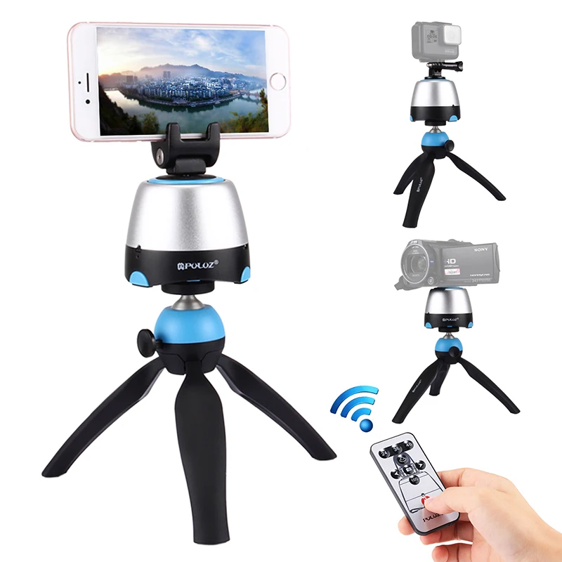 

PULUZ Electronic 360 Degree Rotation Panoramic Head With Remote Controller Tripod Phone Clamp For Smartphones GoPro DSLR Cameras