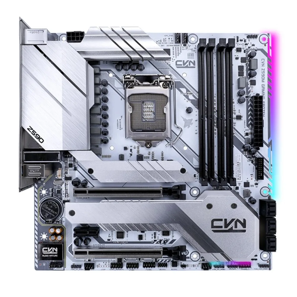 Verkauf Bunte Motherboard CVN Z590M GAMING GEFRORENE V20 M.2 SSD PCI-E X16x4 128GB DDR4 Spiel Gaming Motherboard Für 11600K/11700K/11900K