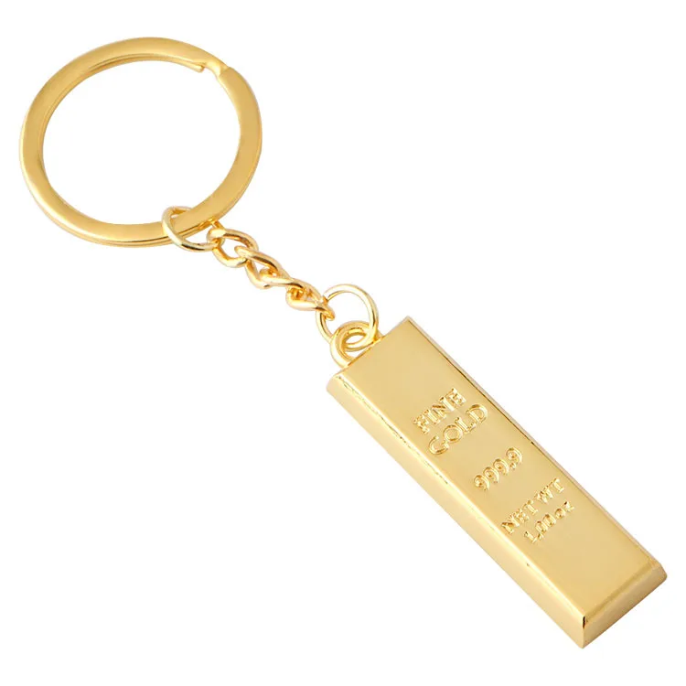 

Gold Bar Modeling Metal Key Ring Simulation