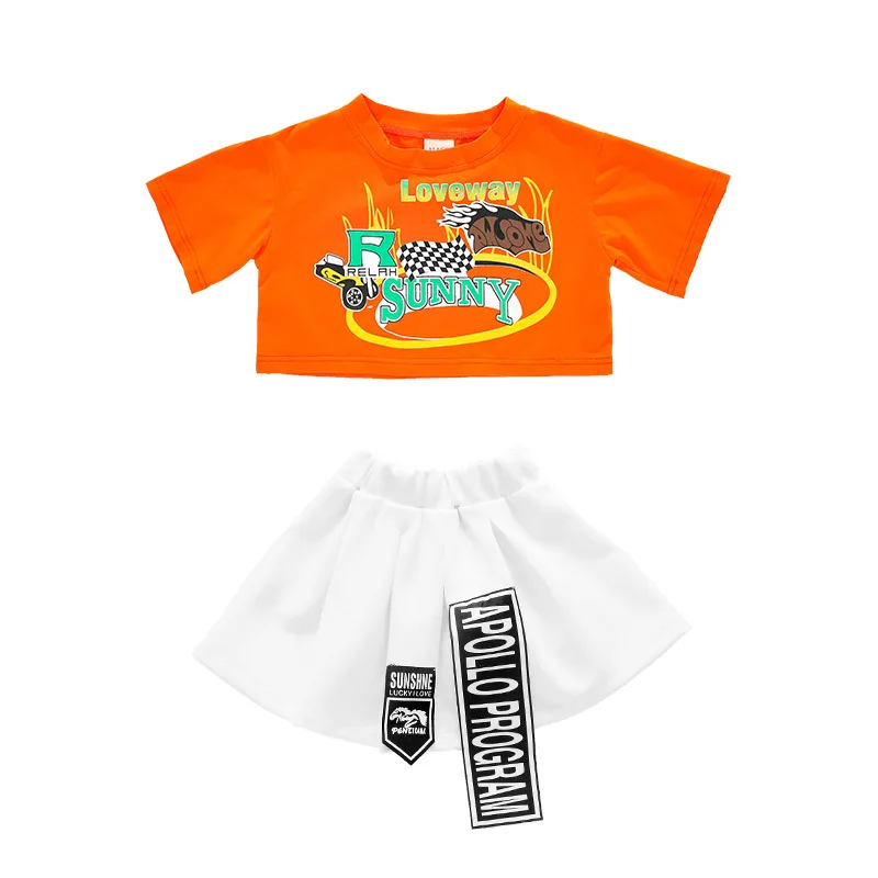 Girls Hip Hop Crop T Shirt Boys Loose Cargo Shorts Kid Skirt Summer Print Cool Tee Street Dance Clothes Teen Jazz Child Costumes | Детская