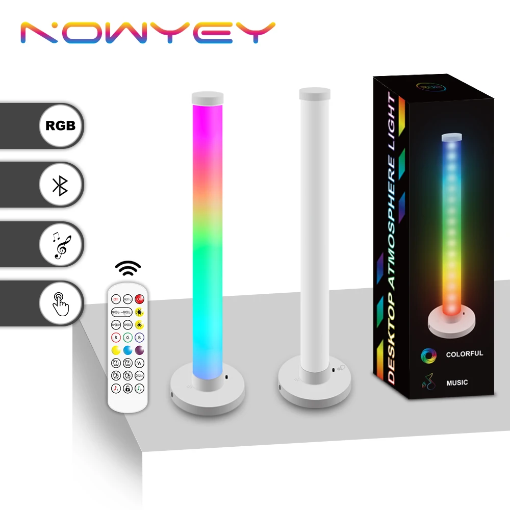 

RGB светодиодный напольный светильник, атмосферный стол, яркая лампа для гостиной, Регулируемый цвет, яркий цвет, сенсорный, совместим с Bluetooth