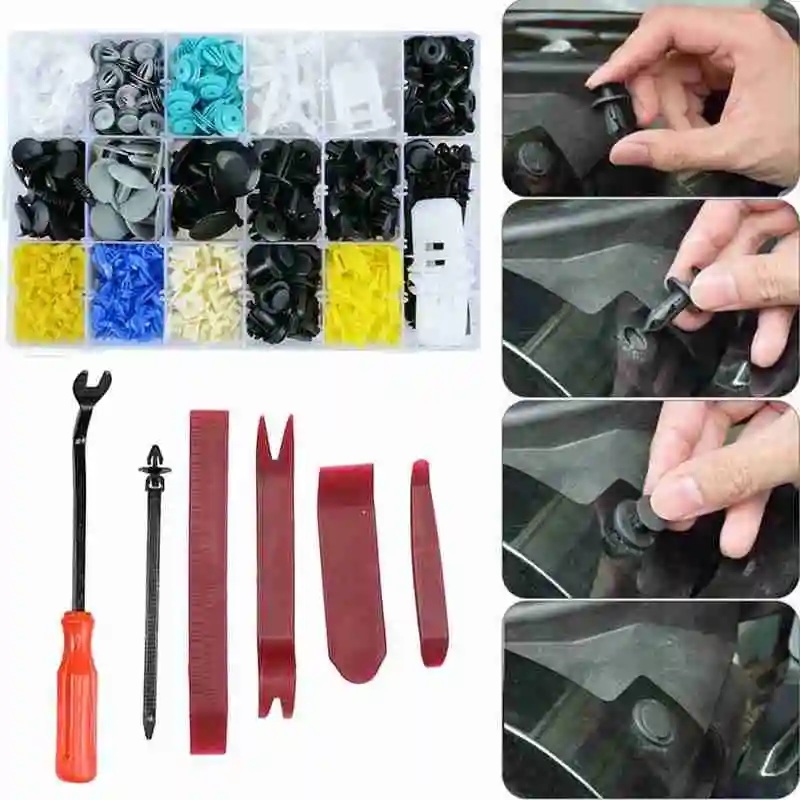 

800Pcs 30 kinds Mixed Universal Auto Fastener Car Bumper Clips Retainer Car Fastener Rivet Door Panel Liner Remove Tools