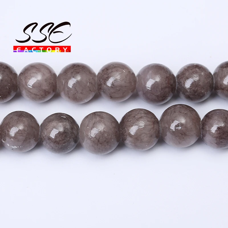 

Natural Stone Beads Brown Jades Round Loose Beads For Jewelry Making DIY Charms Bracelet Ear Studs Accessories 4mm - 12mm 15''