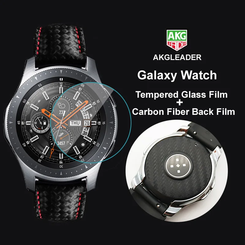 Galaxy Watch 46mm 2 комплекта защитная пленка из углеродного волокна+ Защитная пленка для часов для samsung Galaxy Watch 46 мм 42 мм Шестерня S3 22 мм - Цвет: Galaxy Watch 46mm