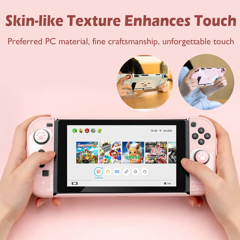 Чехол Geekshare для Nintendo Switch Lite милый мягкий ТПУ чехол с принтом кошки Joy Con и полным