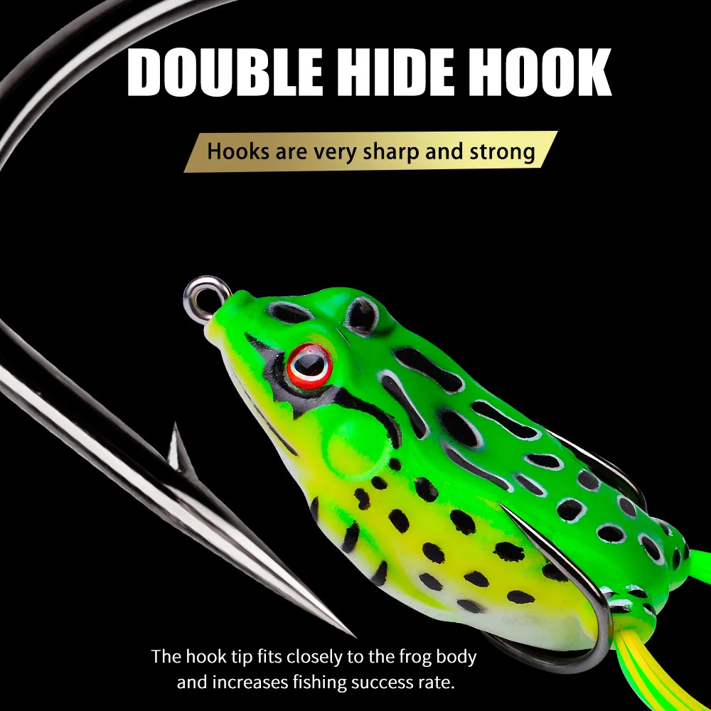 1 Pcs 5G 8.5G 13G 17.5G Frog Lure Soft Tube Bait Plastic Fishing Lure with Fishing Hooks Topwater Ray Frog Artificial 3D Eyes images - 6