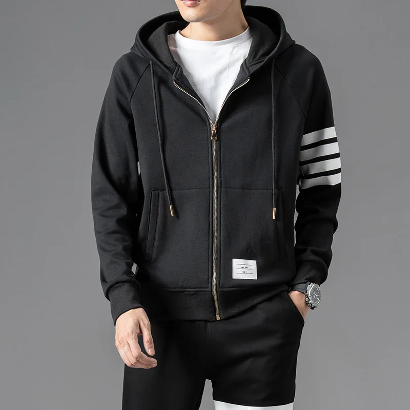 

WS9 spring and autumn men's cardigan Hooded Sweater Korean fashion handsome simple versatile sports casual coat men