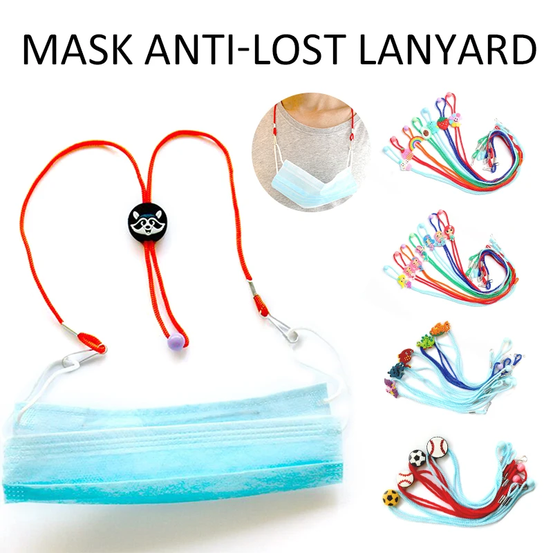 

New Cap anti-drop lanyard Mask Hanging Rope Face Mask Lanyard Masks Holder Adjustable Traceless Ear Hanging Rope Two Hooks Tools