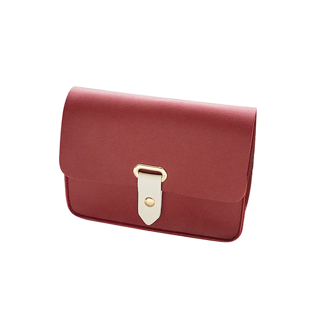 Женская сумка на плечо для телефона через модная однотонная с крышкой простая