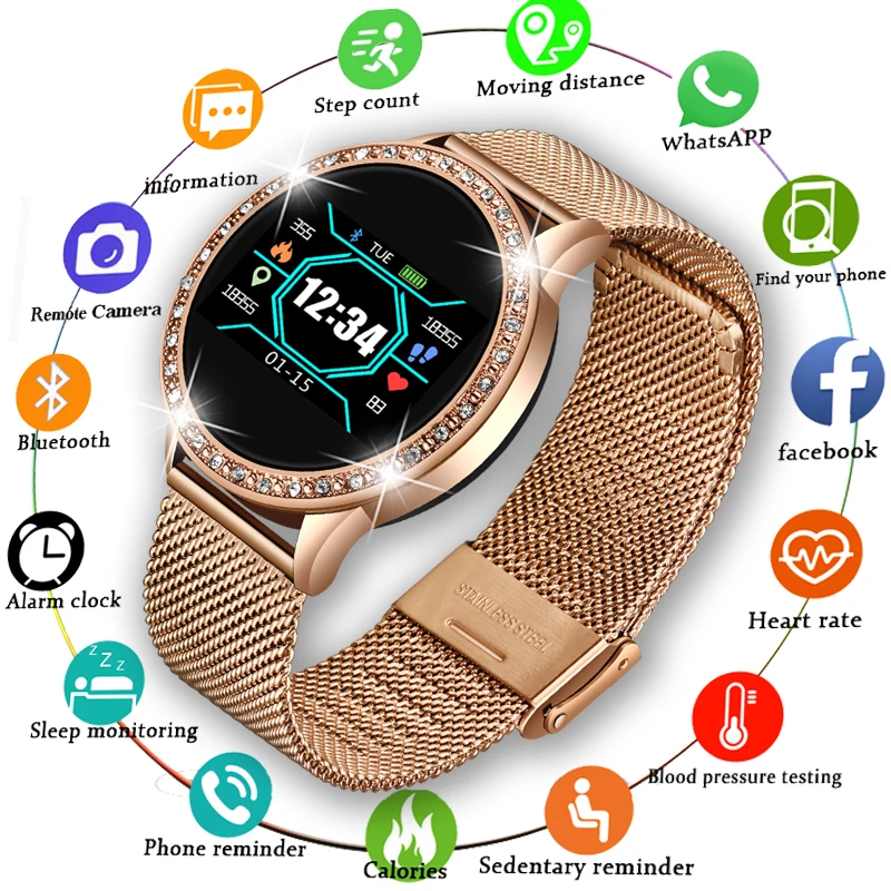 

LIGE 2020 New Smart Watch Women Men Heart Rate Blood Pressure Sport Multi-function Watch fitness tracker Fashion smartwatch+Box
