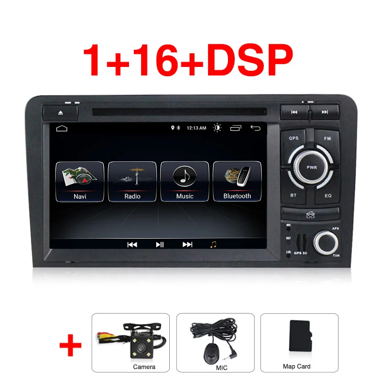 1024X600 Android 9 2 din автомобильный dvd gps навигатор для Audi A3 S3 2003-2013 автомобильный радио мультимедиа aoturadio плеер сенсорный экран - Цвет: 16G