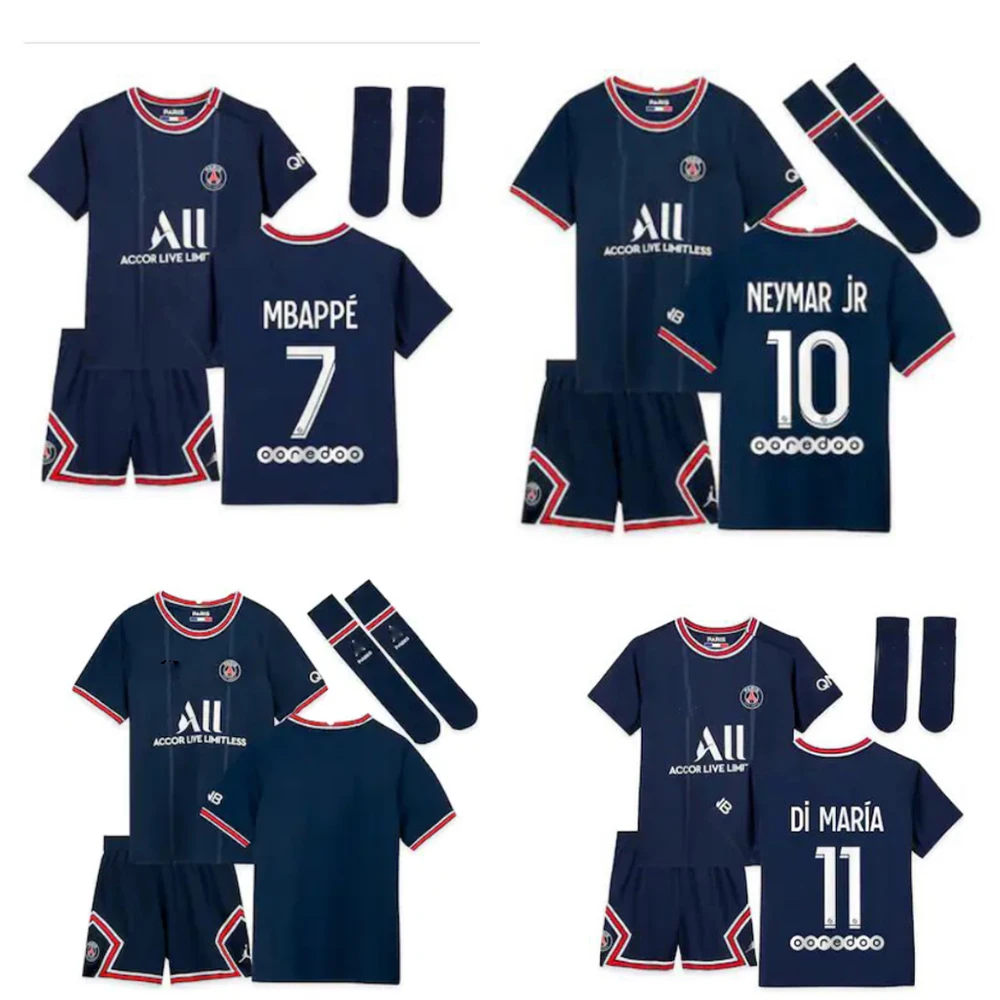 

2021-22 PSG,Kids Home Third Fourth Football Kit Boys and Girls Adult Soccer Jerseys Suit + Socks