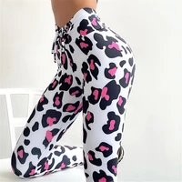 leopard leggings for women fitness workout yoga pants scrunch butt high waist stretchy zebra pattern gym running tights