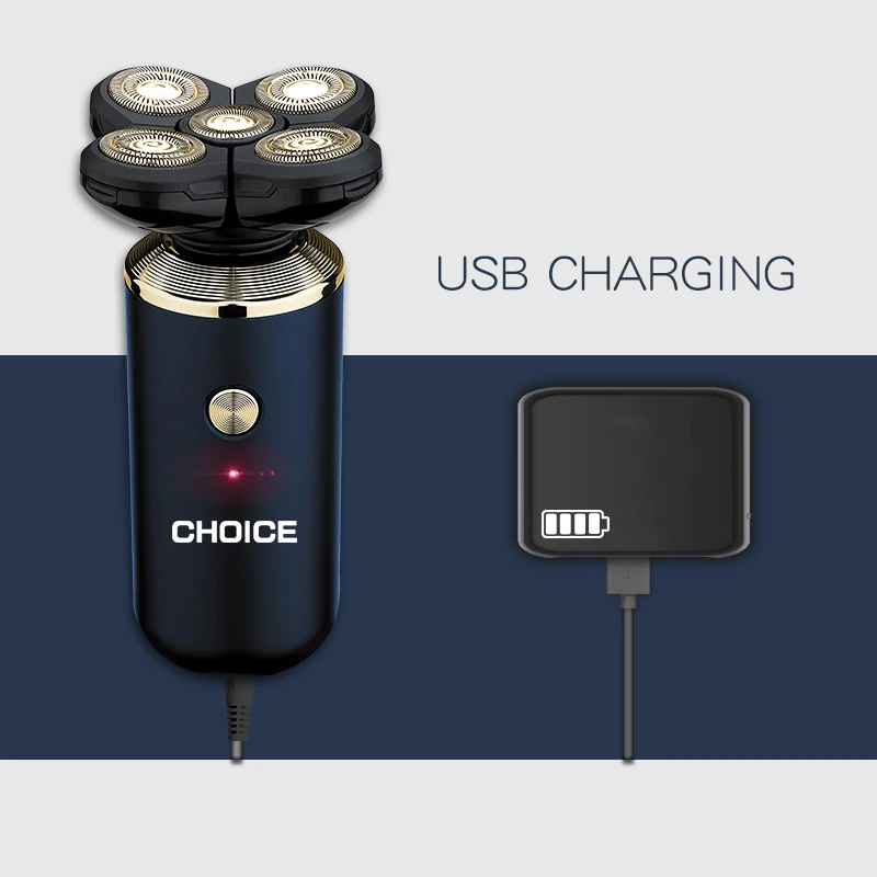 

5 in 1 Trimmer Men Electric USB Rechargeable Barber Shaver Washable Beard Machine Dry Wet Beard Trimmer Nose Hair Removal