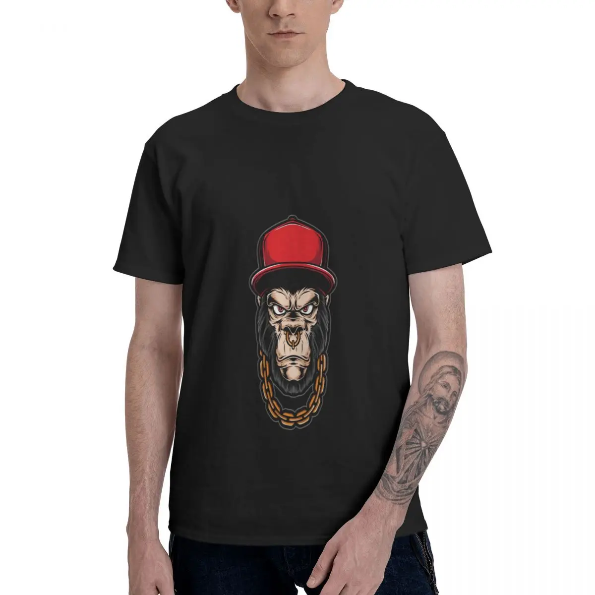 

New fashion cute animal 3D printing Monkey men's casual punk T-shirt hip-hop funny unisex short-sleeved T-shirt