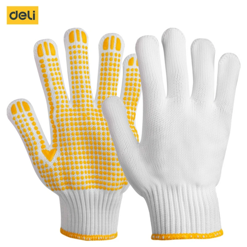 

DELI Wearable Coated Gloves PVC Anti Cutting Oil Resistant Non-slip Anti-stab Handwork Industry Outdoor Garden Work Gloves