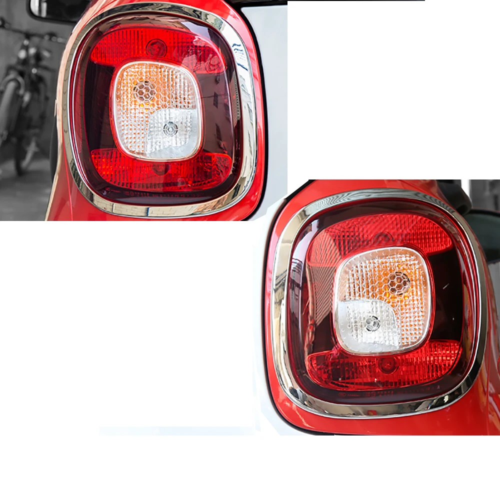 Silver ABS 1 pair Задний габаритный фонарь автомобиля декоративная рамка АБС пластик Модификация аксессуары для Mercedes New Smart Fortwo 453 задняя фара для автостайлинга - Название цвета: Silver ABS 1 pair