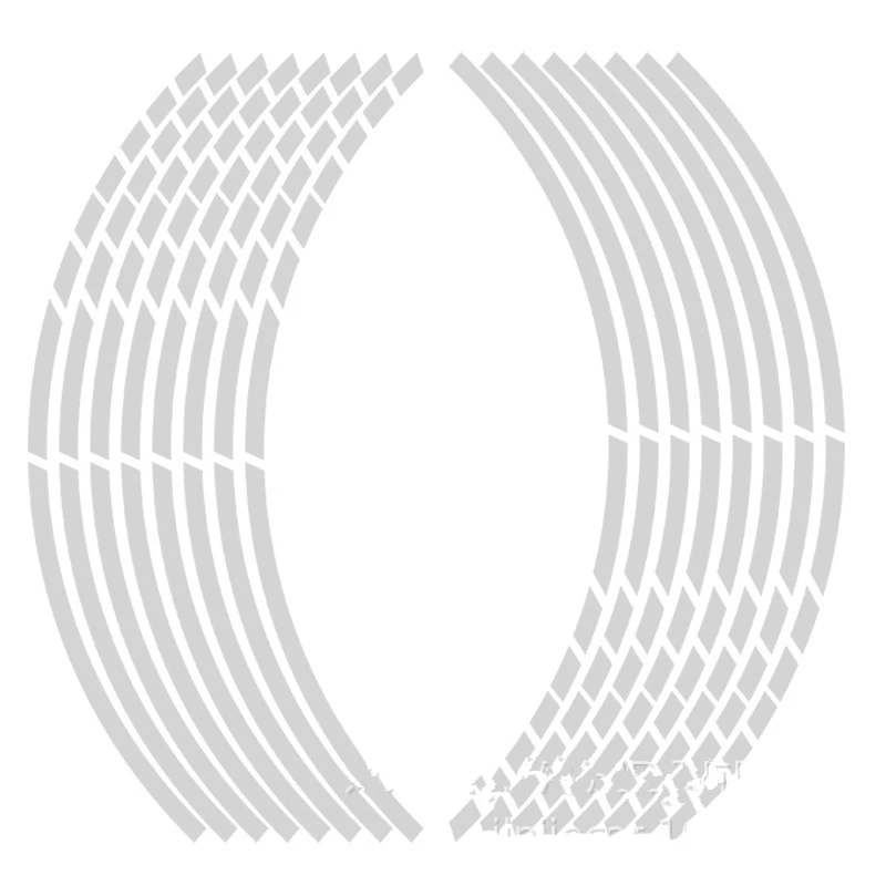 White 16 шт. 1" 18" полоски для мотоцикла, колеса, шины, наклейки, светоотражающие ободные ленты, мотоциклетные авто наклейки - Цвет: White