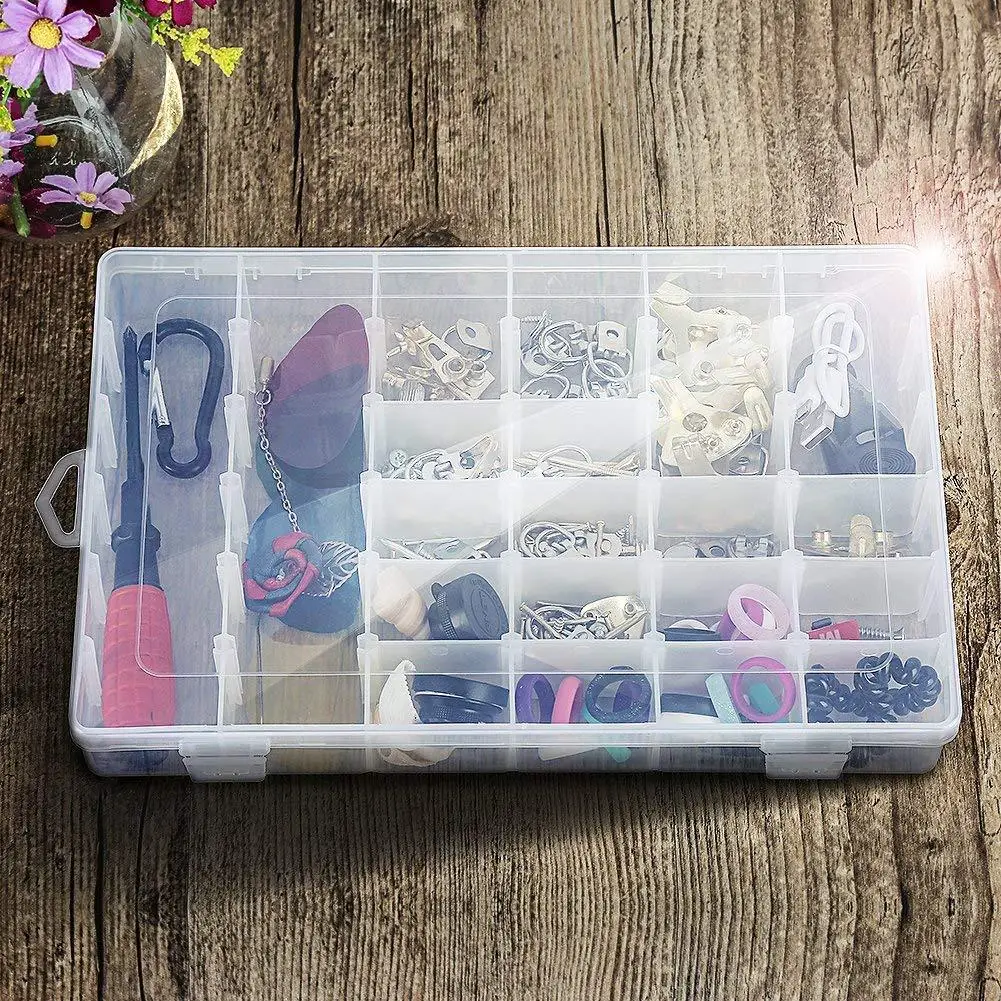 36 Compartments Jewelry Storage Organizer Adjustable Dividers Display Container Box for Earring/Ear Stud/Ring/Bead/Pills | Украшения и